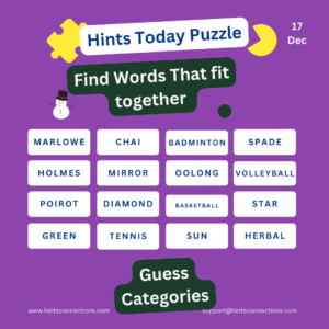 A simple and clear grid of words representing today's Connections puzzle for December 17, designed to help players identify categories and solve the challenge.